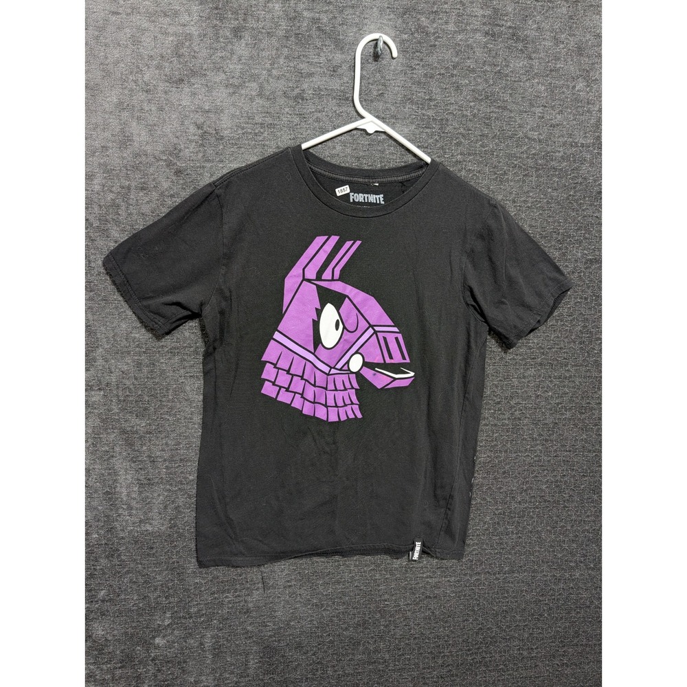 Fortnite Loot Llama Graphic T-Shirt Black Purple Kids 2X Large Short Sleeve Tee
